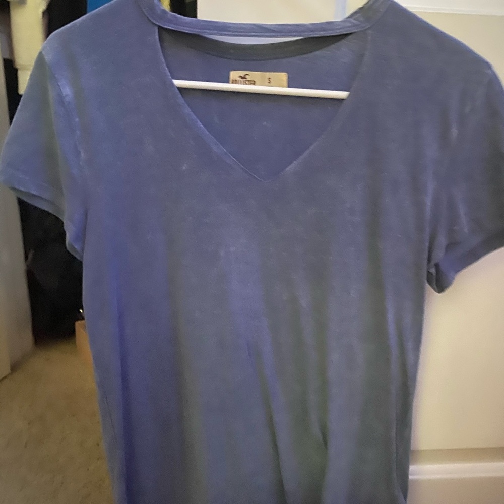blue cut out T-Shirt